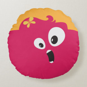 Coussins Ronds Joli Monstre Rose Et Orange