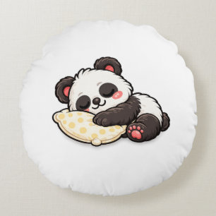 Coussins Ronds Joli panda endormi avec un oreiller