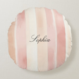 Coussins Ronds Joli Peach rose Crème raypes