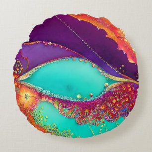 Coussins Ronds Jolie Art Abstrait de Plage