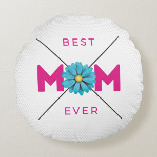 Coussins Ronds Jolie conception Texte Meilleure maman Ever pour l