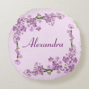 Coussins Ronds Jolie floraison de cerisiers roses