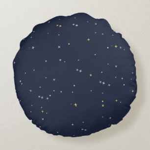 Coussins Ronds Jolies Étoiles Dans Un Ciel Nocturne Étincelant