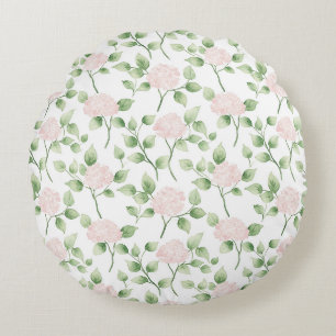 Coussins Ronds Jolies Fleurs Roses Feuilles Vertes Baby Shower