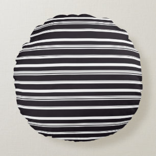 Coussins Ronds Jolies rayures noires et blanches