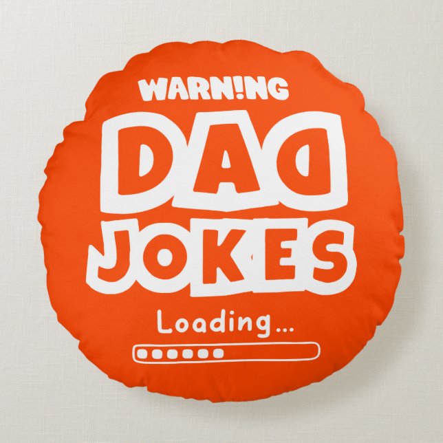 Coussins Ronds Jote Design Papa Blague Chargement De Fête des pèr (Devant)