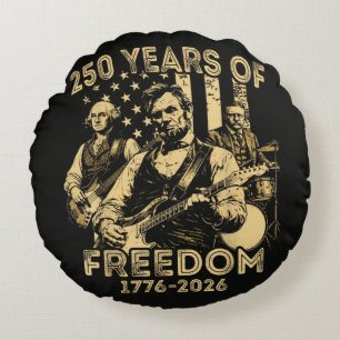 Coussins Ronds Jouer de la guitare 4 juillet 250e anniversaire