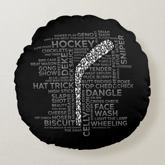 Coussins Ronds Joueurs de hockey et lang (Devant)