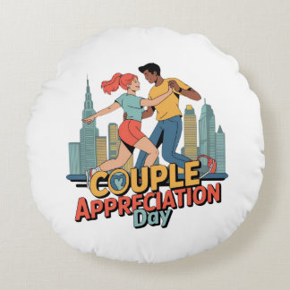 Coussins Ronds Jour d'appréciation des couples