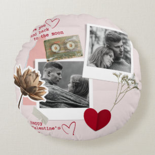 Coussins Ronds Jour des Valentines Modernes Photo Couple personna