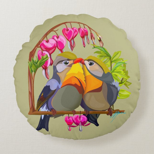 Coussins Ronds Jovely Pekin Robin Bird Pair (Devant)