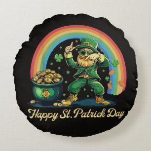 Coussins Ronds Joyeuse Saint-Patrick Drôle Leprechaun
