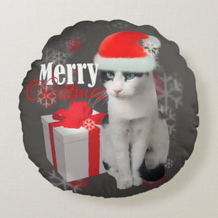 Coussins Ronds Joyeux chat et pack Noël