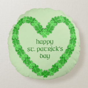 Coussins Ronds Joyeux Coeur de la fête de St. Patricks