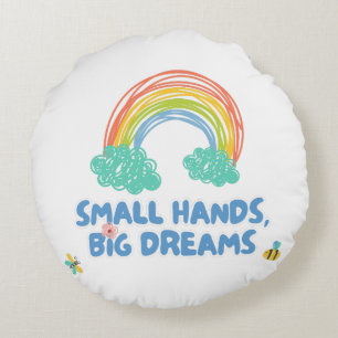 Coussins Ronds Joyeux enfant jour Petites mains, grands rêves