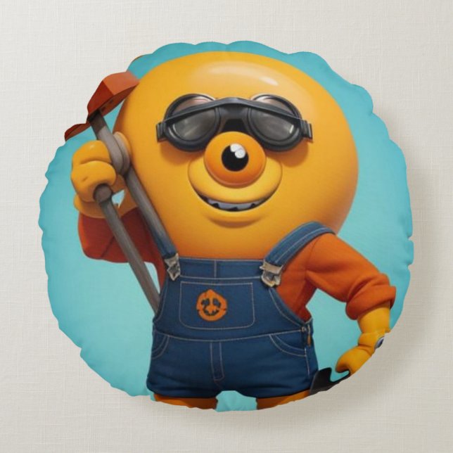 Coussins Ronds Joyeux Maître d'ouvrage (Devant)