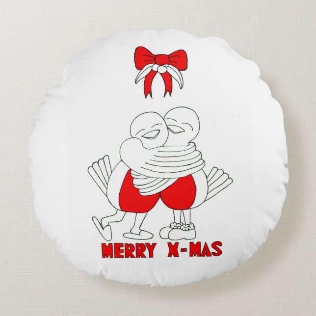 Coussins Ronds Joyeux Noël (Devant)