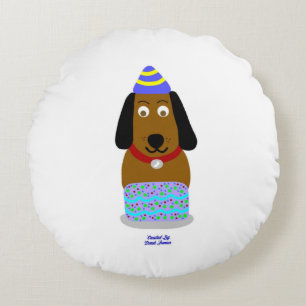 Coussins Ronds Joyeux Oreille ronde de la Coupe d'Anniversaire