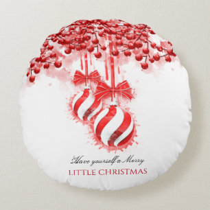 Coussins Ronds Joyeux petit Noël aquarelle Splash