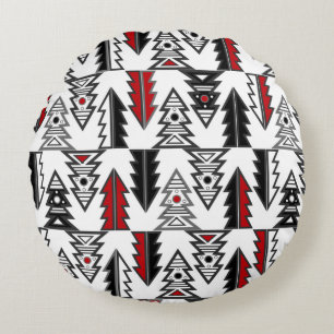 Coussins Ronds Joyeux sapin de Noël abstrait géométrique moderne