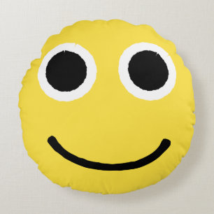 Coussins Ronds Joyeux visage Jaune souriant Emoticon Emoji