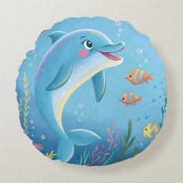 Coussins Ronds Joyful Dolphin Moments