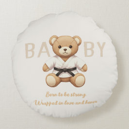 Coussins Ronds Judo Black Belt Bear Baby Shower Collection