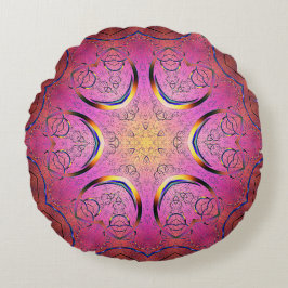 Coussins Ronds Kaleidoscope du coeur radieux