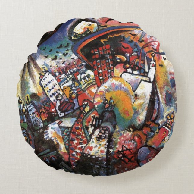 Coussins Ronds Kandinsky Moscou I Cityscape Art Abstrait (Devant)