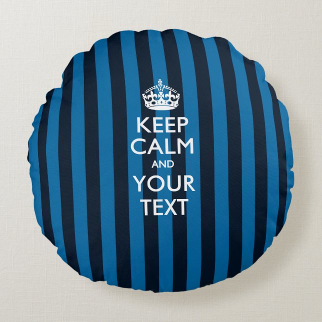 Coussins Ronds KEEP CALM personnalisé et votre texte pour Sky Blu (Devant)