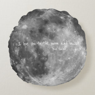 Coussins Ronds Keepsaké I Love You to the Moon Message personnel