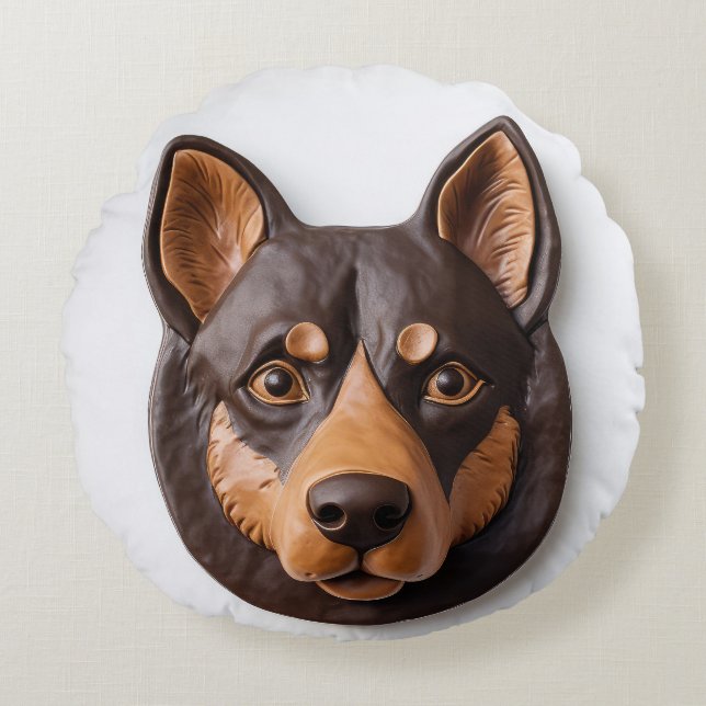 Coussins Ronds Kelpie Chien australien 3D inspiré (Devant)