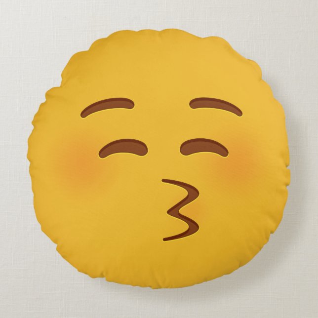 Coussins Ronds Kiss Emoji (Devant)