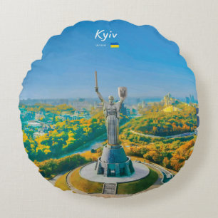 Coussins Ronds Kyiv, Ukraine - Monument de la mère Ukraine