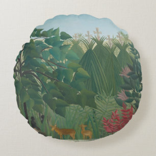 Coussins Ronds La Cascade de Henri Rousseau, Vintage Fine Art
