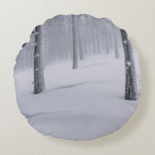 COUSSINS RONDS LA NEIGE COUVERT LES ARBRES PENDANT LA JOURNÉE