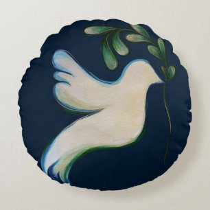 Coussins Ronds La Paix sur Terre La colombe de l'espoir