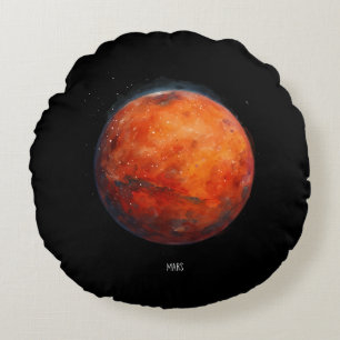 Coussins Ronds La planète rouge : Aquarelle de Mars