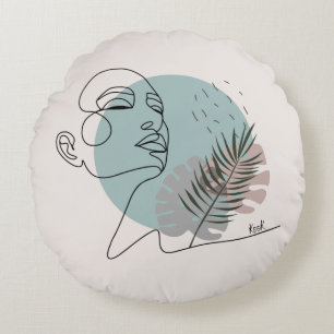 Coussins Ronds La rêveuse endormie-Art minimaliste