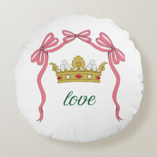 Coussins Ronds La Saint-Valentin Coquette Cœur Nœud La Saint-Vale