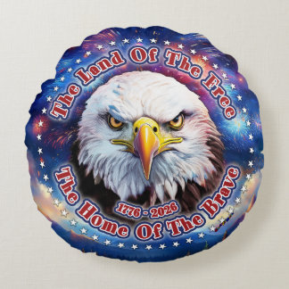 Coussins Ronds La Terre Des Hommes Libres Feu D'artifice Aigle Br