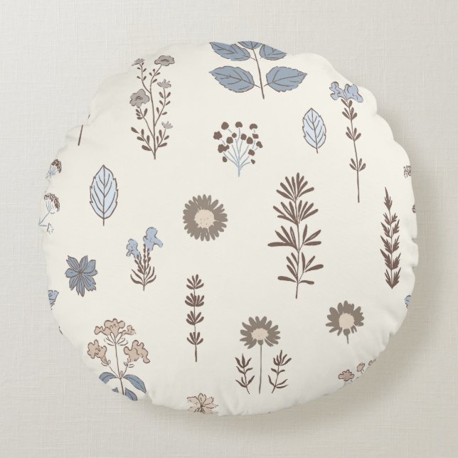 Coussins Ronds La Touche bleue de la nature Brown (Devant)