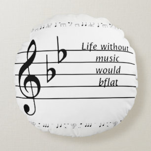 Coussins Ronds "La vie sans musique serait ♭"