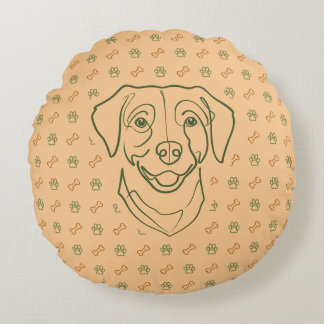Coussins Ronds Labrador Retriever. Édition Bonheur !