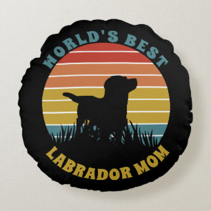 Coussins Ronds Labrador Retro Sunset Personnalisé