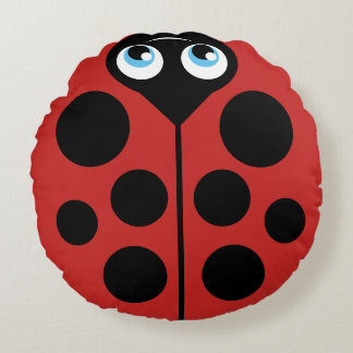 Coussins Ronds Ladybug avec Modèle de message personnalisé
