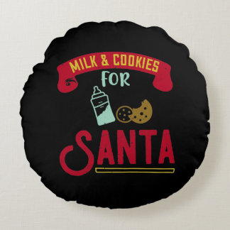 Coussins Ronds Lait Et Cookies Pour Père Noël