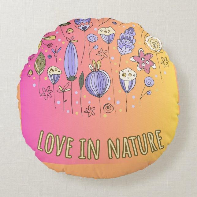 Coussins Ronds L'amour dans la palette de la nature (Devant)