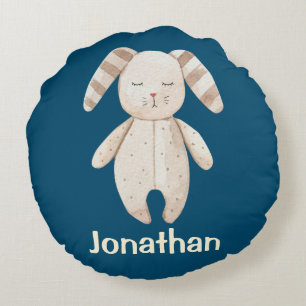 Coussins Ronds Lapin Bleu Cute