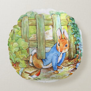 Coussins Ronds Lapin classique sous la clôture